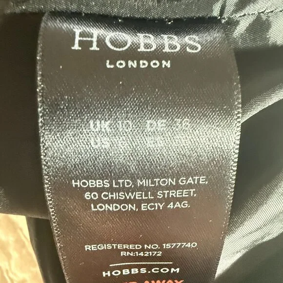 Hobbs London Black Cream Floral Dress Size 6